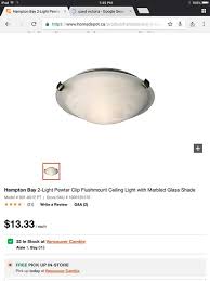 Buy products such as 3 light franklin iron works rustic farmhouse ceiling light semi flush mount fixture led black circle wood grain 16 wide at walmart and save. Free Hampton Bay Flush Mount Ceiling Light West Shore Langford Colwood Metchosin Highlands Victoria Mobile