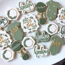 Loving All The Greenery Cookies Decoratedcookies Sugarcookies Edibleart Royalicingc Unique Baby Shower Themes Baby Shower Themes Boy Baby Shower Themes