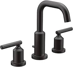 A bathroom remodel is a reliable way to add value to your home. Moen T6142bl Gibson Two Handle 8 Inch Widespread High Arc Modern Bathroom Sink Faucet Valve Required Matte Black Amazon Com