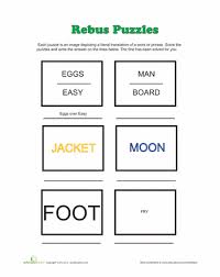 Rebus Puzzles Worksheet Education Com Rebus Puzzles Word Puzzles Brain Teasers Puzzles For Kids