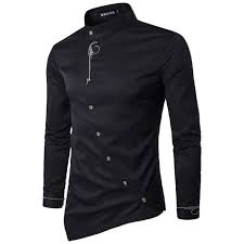 Vente de chemises et chaussures de luxe de la marque française vinedge®.chaussures richelieu,bottines/boots homme,chemise fashion,chaussures homme mode,chemise mode homme,embauchoirs. Chemise Bouton Oblique Irregulier Homme Chemise Homme Manche Longue Chemise Homme Marque Luxe Slim Fit Pour Homme Noir Cdiscount Pret A Porter