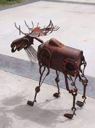 Scrap Metal Moose By Sue Patterson Scrap Metal Art Metal Tree Wall Art Metal Yard Art