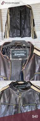 Men S Machine Type Field Apparel Faux Leather Coat Faux Leather Coat Leather Coat Brown Leather Jacket