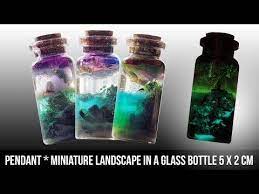 Diy Ocean Pendant Miniature Landscape In A Glass Bottle 5x2 Cm Tutorial Resin Jewelry Youtu Diy Bottle Crafts Crafts With Glass Jars Bottle Necklace Diy
