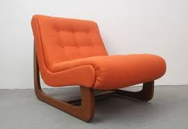 Vintage German Orange Lounge Chair 1970s Leather Chair With Ottoman Lounge Chair Chairs For Sale