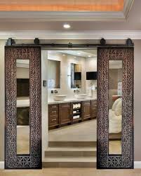 Rustic Mirror Barn Door Solid Wood Hand Carved Double Or Single Sliding Doors Antique Vertical Wooden Mirror Frame Dress Room Barn Door In 2021 Mirror Barn Door Living Room Sliding Doors