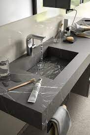 Mensola Con Lavabo Integrato Stone Pietra Grigia Mobili Bagno Idee Bagno Rustico Progettazione Bagno Bagno