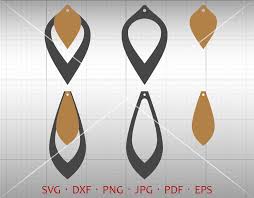 Stacked Earring Svg Hollow Out Tear Drop Svg Pendant Svg Etsy Leather Earrings Stacked Earrings Diy Leather Earrings