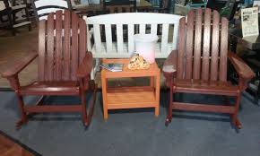 Redwood Shoreline Rockers With An Orange Accent Table Perfect For Fall Home Decor Outdoor Decor Furniture