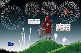 Wir schauen auf im kampfe, wir seufzen oft im dienst: Silvan Wegmann Aktuelle Cartoons Und Karikaturen Rund Um Die Schweiz Und Das Weltgeschehen
