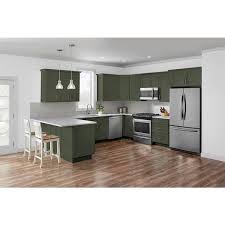 Hampton Bay Avondale 36 in. W x 24 in. D x 34.5 in. H Ready to Assemble  Plywood Shaker Base Kitchen Cabinet in Fern Green B36-GN