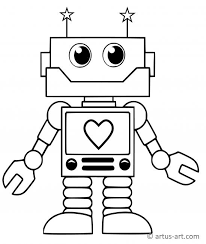 Die besten neu ausmalbilder roboter zum ausdrucken. Susser Roboter Ausmalbild Gratis Ausdrucken Ausmalen Artus Art