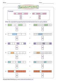Writing Equivalent Fractions Using Fraction Bar Model Fractions Worksheets Fractions Equivalent Fractions