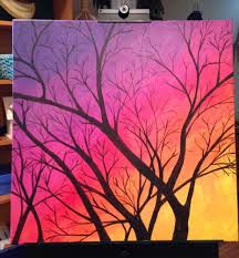 Acrylic painting of beautiful sunset landscape step by step. Easy Steps To Paint A Sunset Sky And A Tree In Acrylic Paints