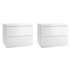 Mobilier bois marron cuivre associé à la façade de la maison. Maison Blanc Tables De Chevet Painted Paire De 2 Tiroirs Table De Chevet Imperial Meubles