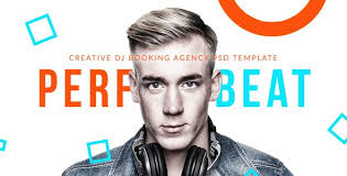 Perfectbeat Creative Dj Booking Agency Psd Template Dj Booking Psd Templates Templates