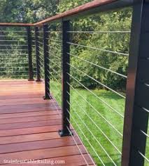 Black Aluminum Deck Railing New Deck In Woodsbury Mn Using Customer Sourced Wood With Black Aluminum Posts And Cable Infill From Stainless Cab Railings Outdoor Deck Railings Outdoor Deck