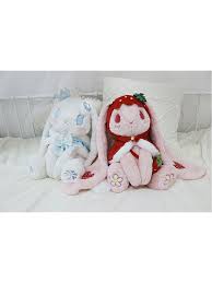 Strawberry Snowflake Bunny Plush Bag By Rosy Dream Plush Bags Bunny Stuffed Animals Bunny Plush