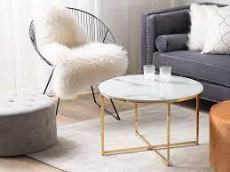 Marble coffee tables bring that classy, elegant feel in any room they are in. Coffee Table Marble Effect White With Gold Quincy Beliani De