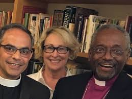 Fr. Abel Lopez and Canon Julie Dean Larsen with The Most Rev. Michael Bruce  Curry.