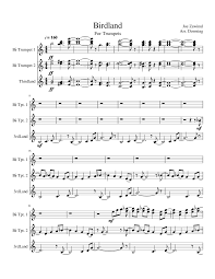 birdland for trumpets sheet music for trumpet download