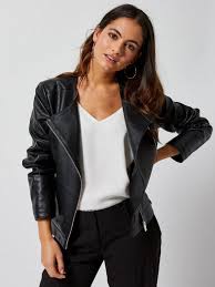 Women S Petite Black Leather Jacket Women Jacket Mauvetree White Fringe Leather Jacket Collarless Jacket Womens Black Leather Jacket