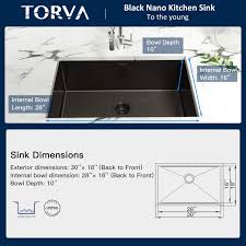Check spelling or type a new query. Torva 30 X 18 Inch Black Ceramic Coating With Nanotek Undermount Kitchen Sink 16 Gauge Stainless Steel Wet Bar Or Prep Sinks Single Bowl Buy Online At Best Price In Uae Amazon Ae