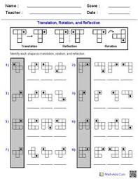 Translation Rotation And Reflection Worksheets Geometry Worksheets Translation Rotation Reflection Translation Geometry