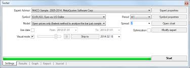 setup tester user interface metatrader 4 help