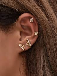 4pcs Rhinestone Decor Stud Earrings In 2020 Bridal Gold Jewellery Designs Bridal Gold Jewellery Gold Jewellery Design