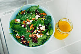 Cranberry Spinach Salad With Creamy Citrus Dressing Recipe Spinach Salad Homemade Salads Cranberry Spinach Salad