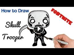 How To Draw Skull Trooper Fortnite Drawings Art Tutorial How To Draw Skull Trooper From Fortnite How To Draw Fortnite Sku Skulls Drawing Cute Drawings Drawings