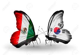Corea del sur, situada en el este de asia, tiene una superficie de 100.339 km2.corea del sur, con una población de 51.709.000 personas, se encuentra en la posición 27 de la tabla de población, compuesta por 196 países y tiene una alta densidad de población, con 515 habitantes por km2. Two Butterflies With Flags On Wings As Symbol Of Relations Mexico Stock Photo Picture And Royalty Free Image Image 25070827