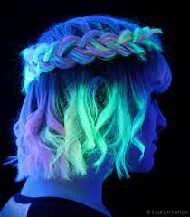 Photo By Lauren Limon Beautiful Blacklight Shot Of My Rainbow Pastel Neon Carousel Hair For The Kenra Neons Contest Not Quite Gl Hair Styles Hair Color Hair