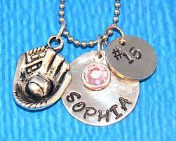 Personalized Girls Necklace Softball Necklace Softball Jewelry Girl Birthday Gift Friend Gift Girl J Friendship Gifts Softball Necklace Girls Jewelry