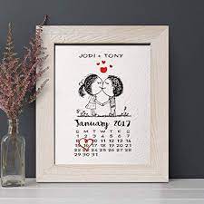 You can buy it for your husband as a gift for your anniversary or his birthday. Amazon Com Personalized 1st Paper Anniversary Gift For Him Or Her Wedding Date Calendar Print Gifts For Husband And Wife Handmade