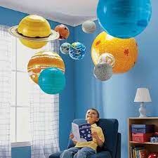 Finish the look with pillows, mobiles, clocks and much more to personalize a stellar outer space bedroom. 10979 1 1 Jpg Image Outer Space Bedroom Space Themed Bedroom Solar System Room