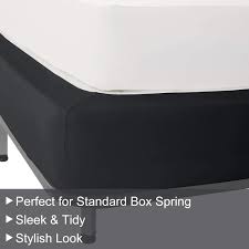Made from 100% linen, 40+ color choices, this boxspring cover helps create a tidy space with minimal effort. Black Wrap Around Elastic Full N Y Home Box Spring Cover Sleek Alternative For Bed Skirts Home Kitchen Bed Skirts Florent Dejardin Fr