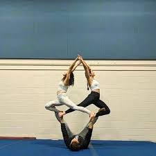 Fun Trio Pose With Acroandrea Jamesrrowland Acroyoga Acro Yoga Acrobatics Partn Acro Yoga Poses Yoga Workout Routine Easy Yoga Poses
