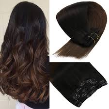 Dark brown hair is a fit for everyone because it comes in such an array of colors. Vesunny Ombre Clip In Hair Extensions Remy Human Hair 14inch Natural Black Fading To Dark Brown Hair Extensions Ombre Hair Extensions Clip In Hair Real Hair Full Head Set For Women 7