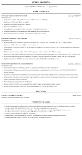 The template given in this junior systems administrator resume can be copied by the job seekers for their resume. Vmware Systems Administrator Resume Sample Mintresume