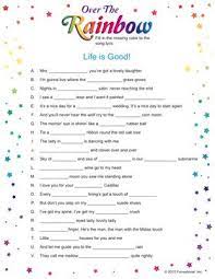 Music might be a universal langua. Over The Rainbow Song Lyrics Quiz Play The Song For The Kiddos And See Who Was L Easy Birthday Party Games Games For Kids Classroom Christmas Games For Kids