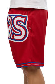 Philadelphia 76ers sixers shorts nike basketball allen iverson era large. Philadelphia 76ers Blown Out Fashion Shorts