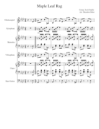 43 (page 27) (counting first and second endings as a single measure). Maple Leaf Rag Percussion Ensemble Sheet Music For Piano Marimba Glockenspiel Vibraphone More Instruments Marching Band Musescore Com