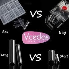 Amazon.com: Extra Long C Curve Half Cover Nail Tips Vcedas 100PCS Deep C/U  Curved Square Shape French False Nail Tips with Box(Clear) : Beauty &  Personal Care