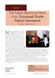 Pdf The Family Receiving Home Care Functional Health