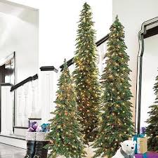 Set Of 3 Slim Pine Pre Lit Artificial Christmas Trees Holiday Display Decoration Artificial Chr Slim Christmas Tree Pencil Christmas Tree Pine Christmas Tree These trees come in different shapes and sizes from under 4 feet to over 8 feet. pre lit artificial christmas trees
