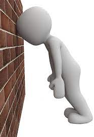 Business lady working in office frustrated woman talking on mobile phone. Blankman Banging Head Against Wall Wisc Online Oer