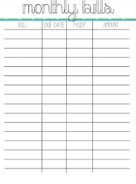 Printable Blank Paying Bills Organizer Monthly Budget Template Organizing Monthly Bills Budgeting Worksheets