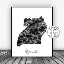 Uganda Print Travel Map Uganda Map Print Travel Decor Travel Prints Living Room Wall Art Prints Office Pictures Artprint Map Print Art Prints Office Art